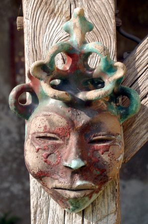 Masque, poterie sculpture art fantastique