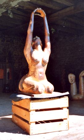 Sirène serpentine, art fantastique d'Emmanuel Buchet, potier sculpteur dans le Cher en Berry